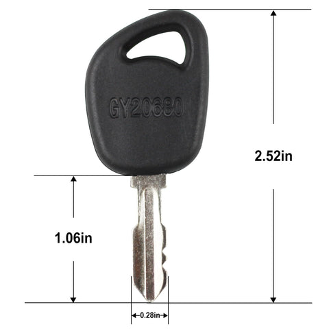 Gradora ignition key being inserted, smooth operation during startup.