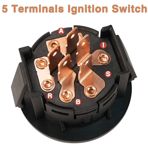 Gradora ignition switch terminals layout, 5-terminal configuration for versatile compatibility.