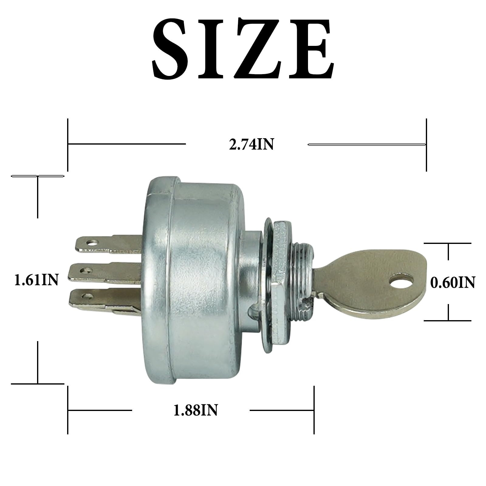 Gradora ignition switch includes two keys for quick replacement.