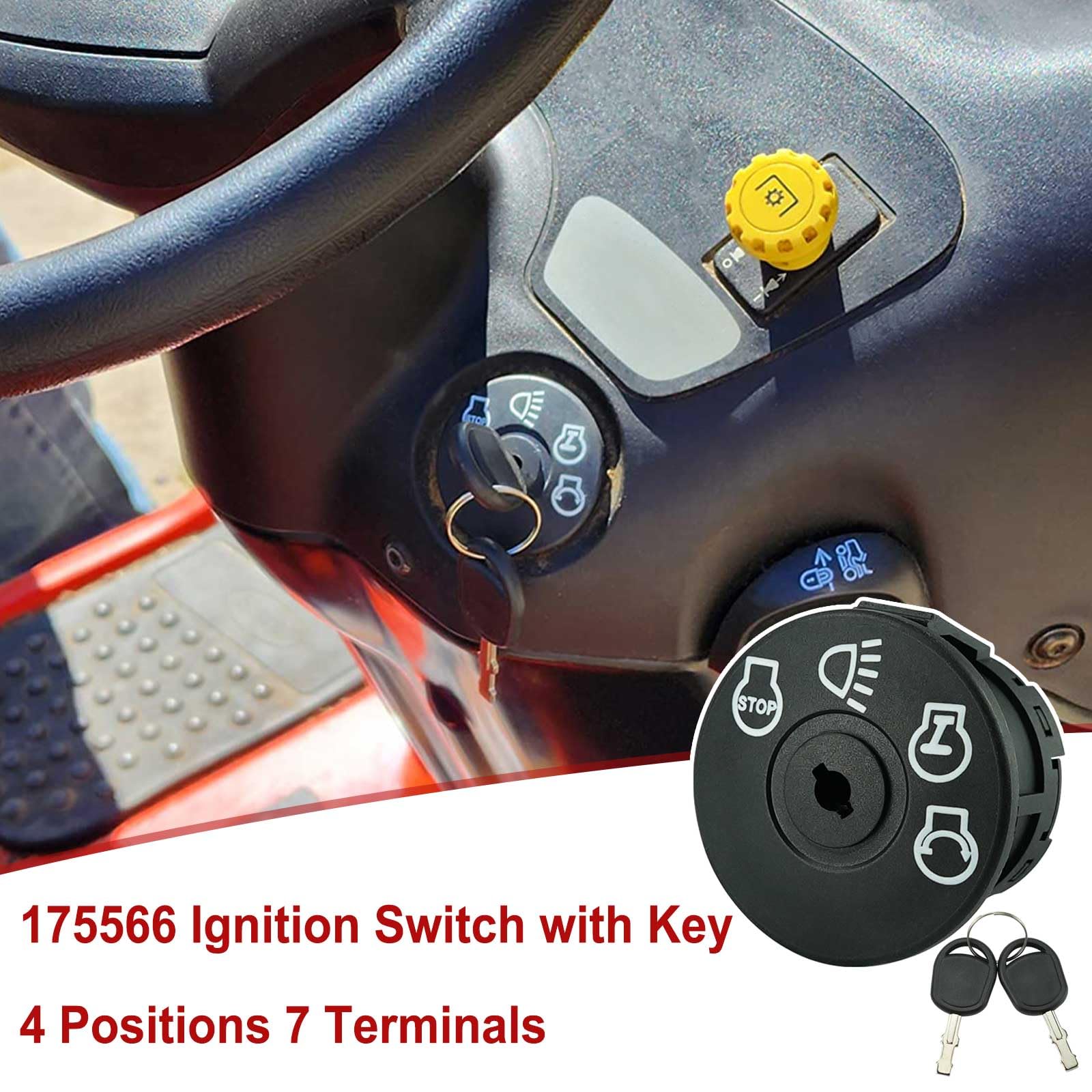 Gradora ignition switch suitable for Scotts and Sabre tractors