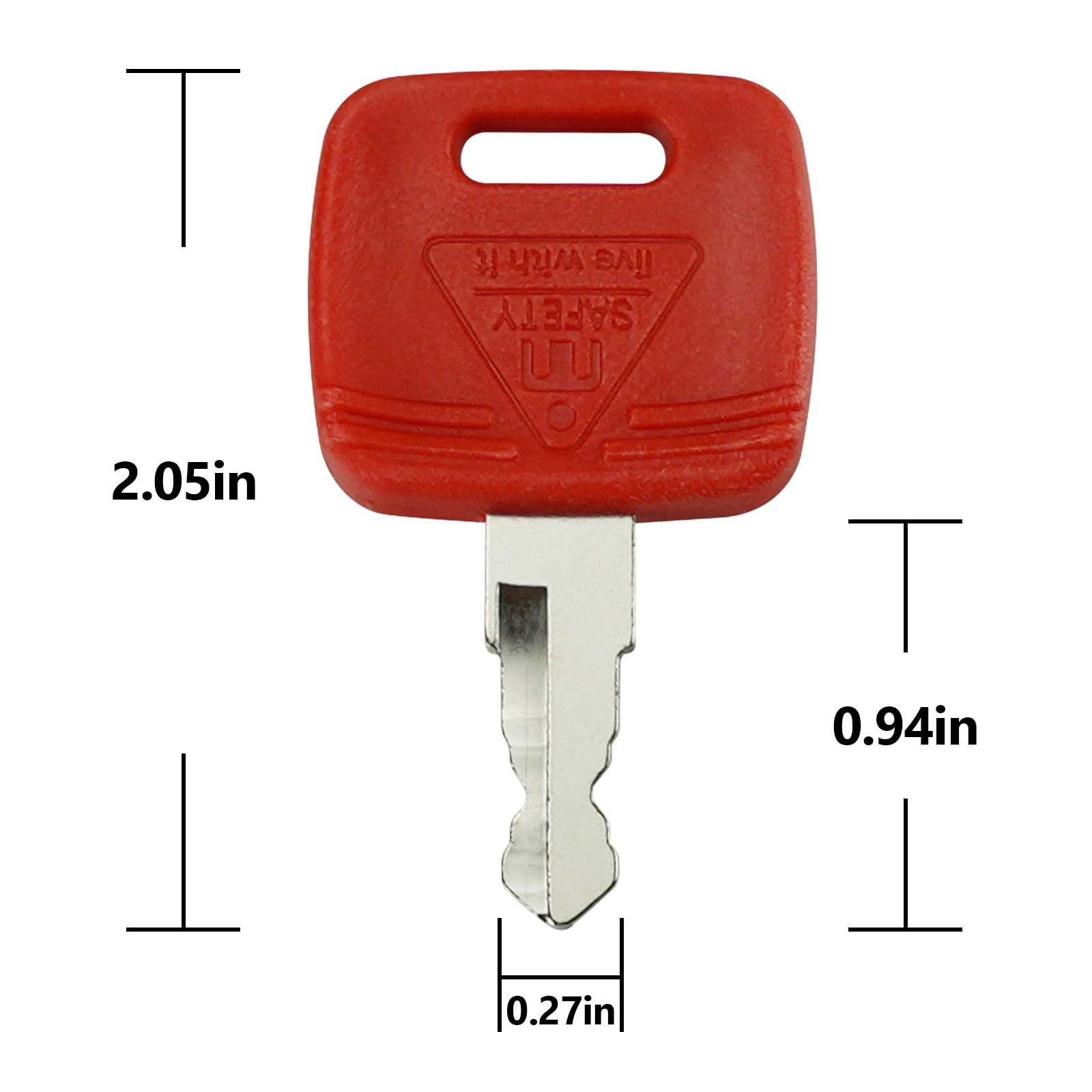 Red-coated keys for John Deere tractors aid quick identification during maintenance
