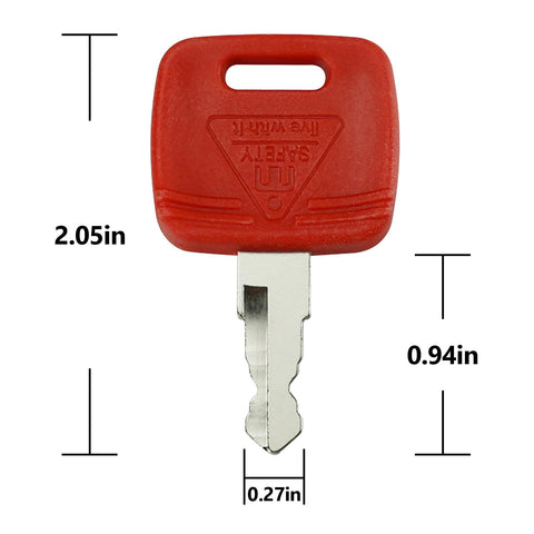 Red-coated keys for John Deere tractors aid quick identification during maintenance