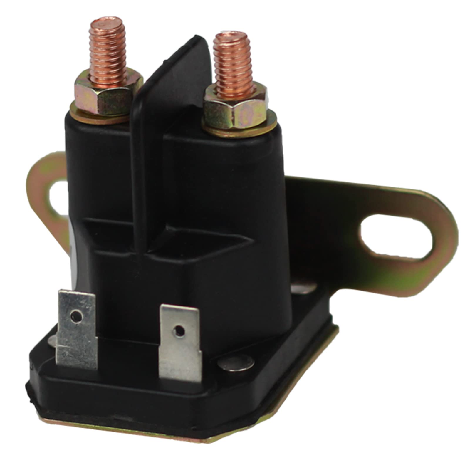 Gradora 12V starter solenoid top view for fast installation on compatible lawn tractors.