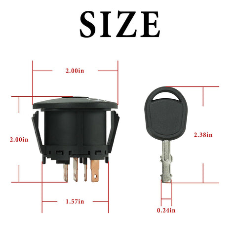 Gradora three-position ignition switch with six terminals for versatile wiring