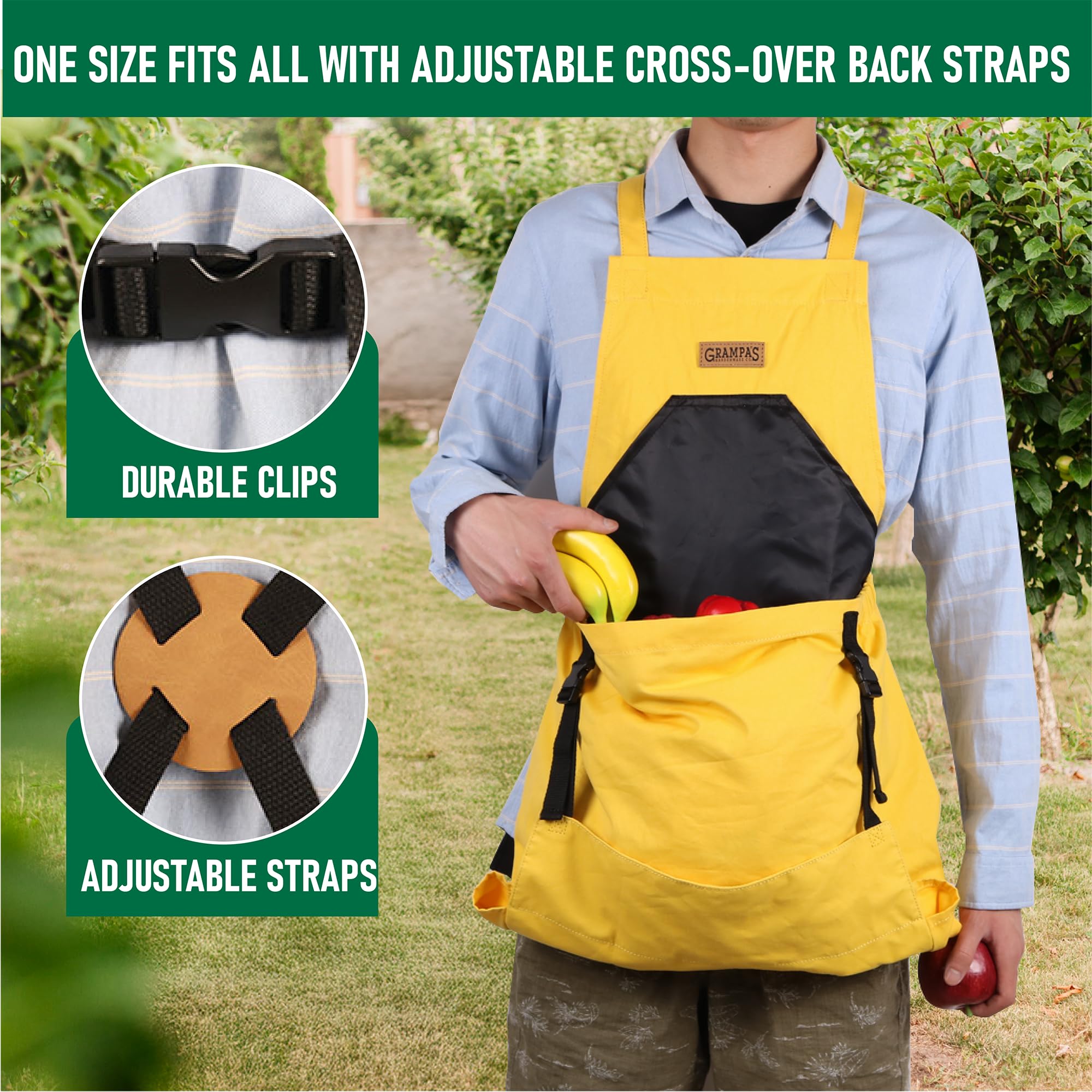 Grampa's Garden Apron durable cotton canvas stands up to chores.
