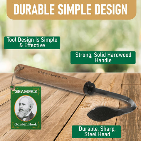 Grampa's Garden Hook lightweight design ideal for edging and cultivation
