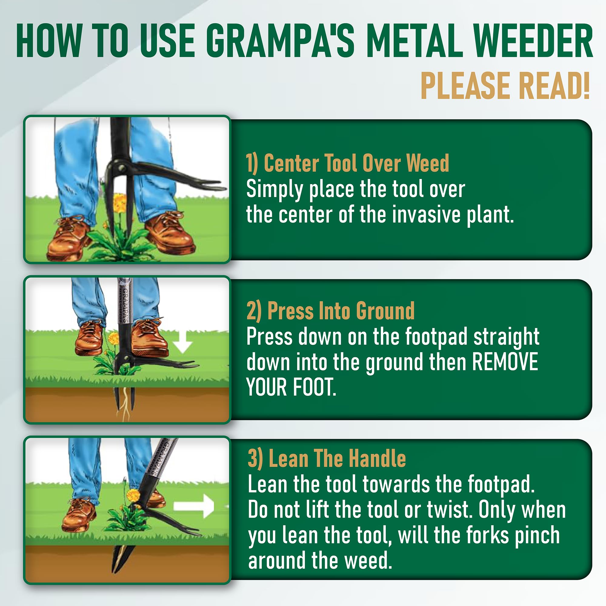 Grampa's Metal Weeder lifetime guarantee supports lasting performance