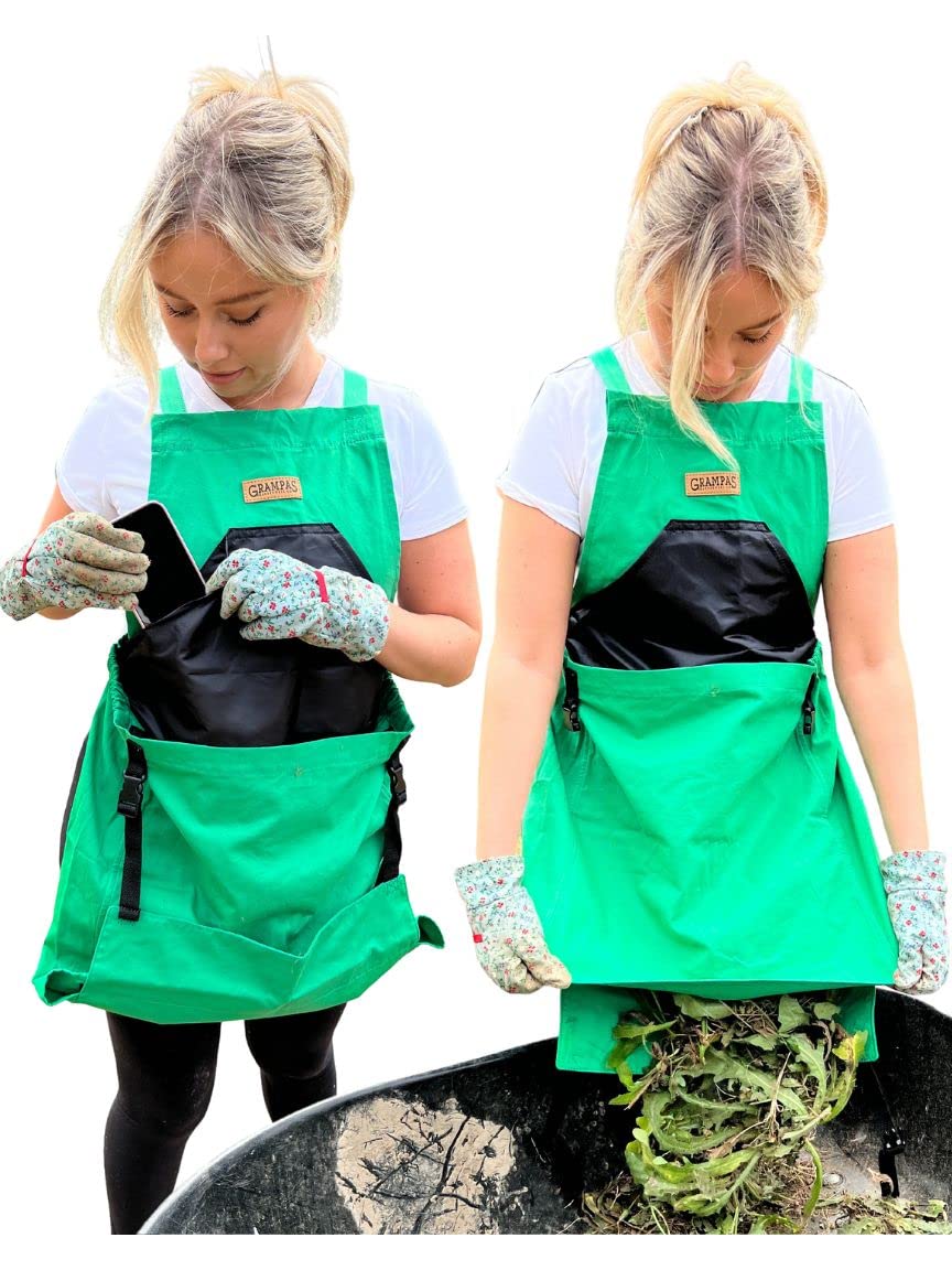 Grampa's Weeder cross-back garden apron for comfy long sessions.