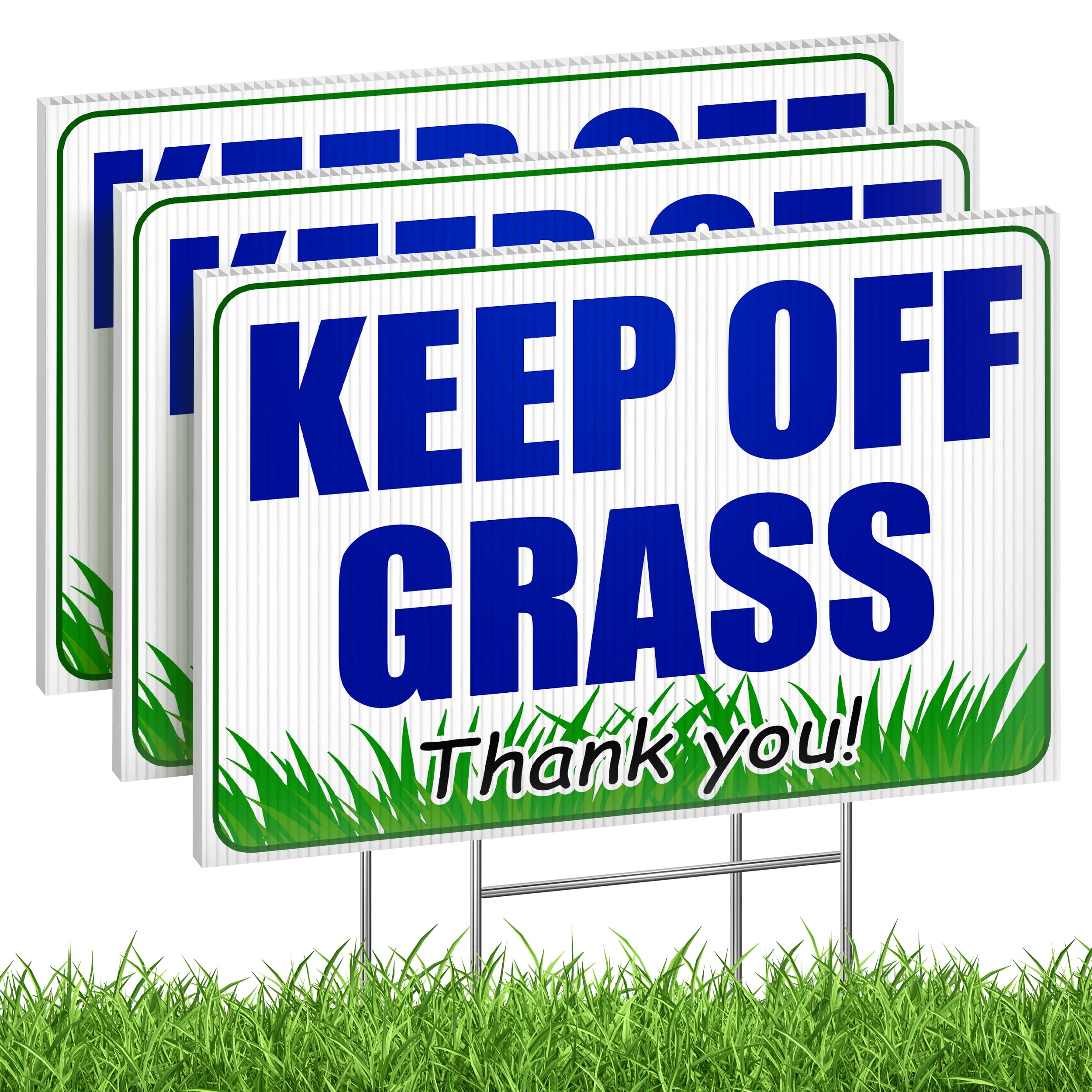 Granatan 3pc keep-off-grass sign for yard clearly marks restricted areas and deters lawn damage.