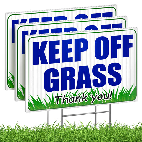 Granatan 3pc keep-off-grass sign for yard clearly marks restricted areas and deters lawn damage.