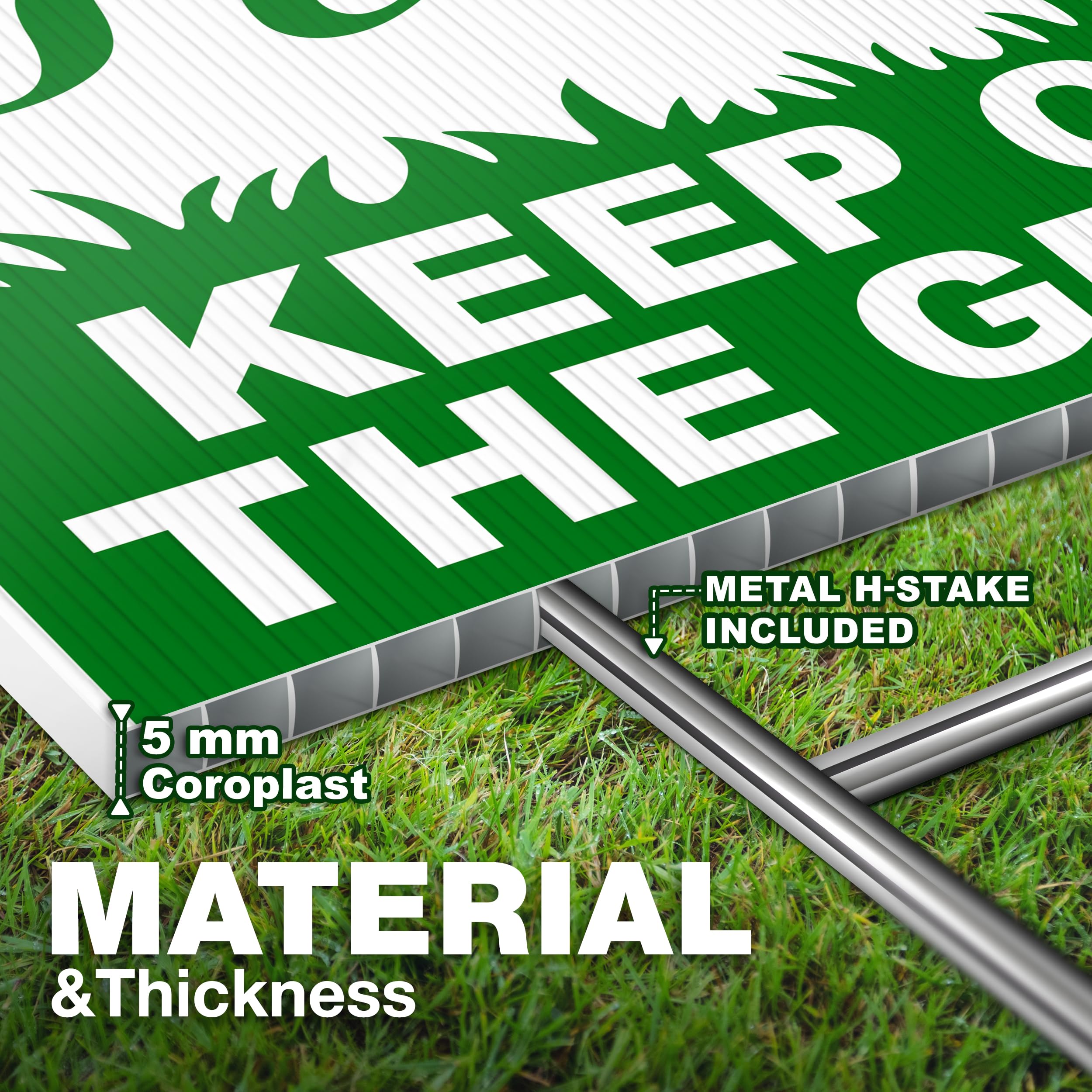 Granatan coroplast sign, weather-resistant 5 mm, ideal for outdoors.