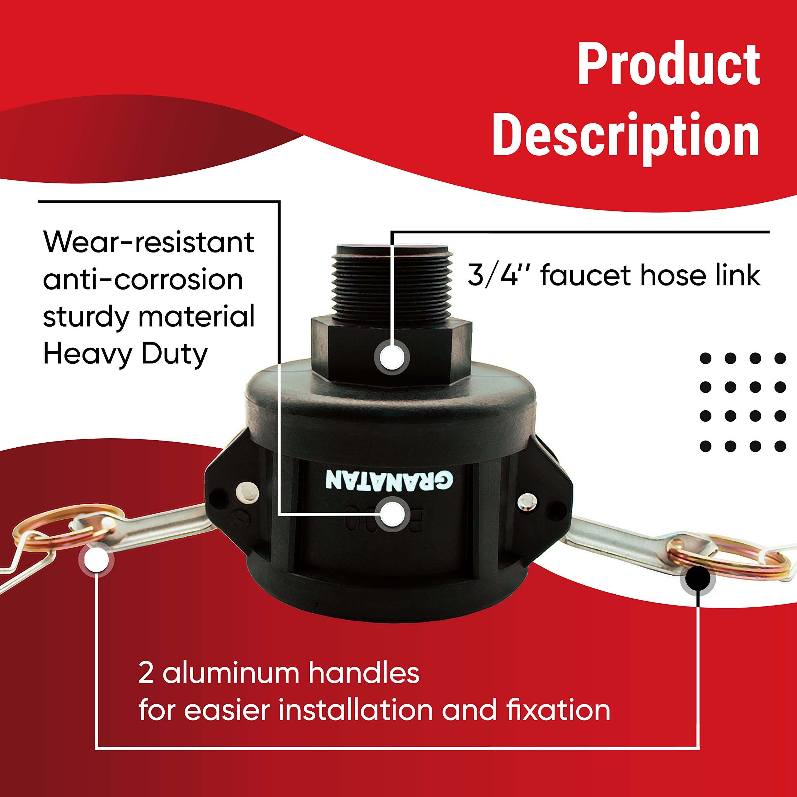 Granatan corrosion-resistant tote connector enables reliable liquid transfers.