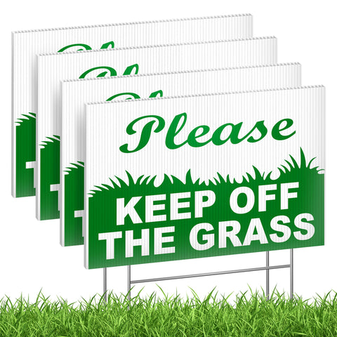 Granatan Keep Off Grass sign, 6x9, double-sided for clear lawn visibility.