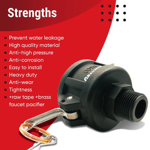 Granatan leak-proof tote connection simplifies draining of 275 or 330 gallon totes.