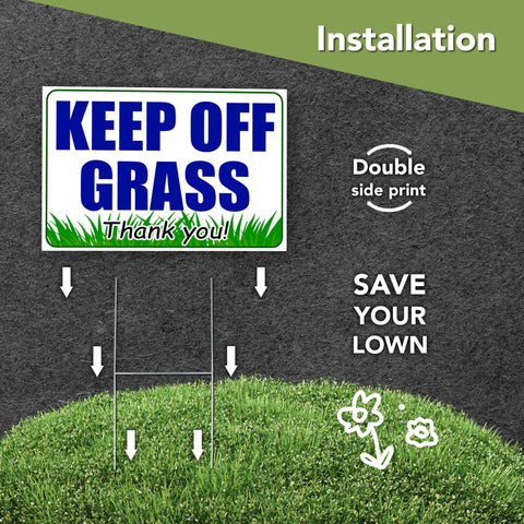 Granatan yard sign with H-stakes enables quick installation in various soils.