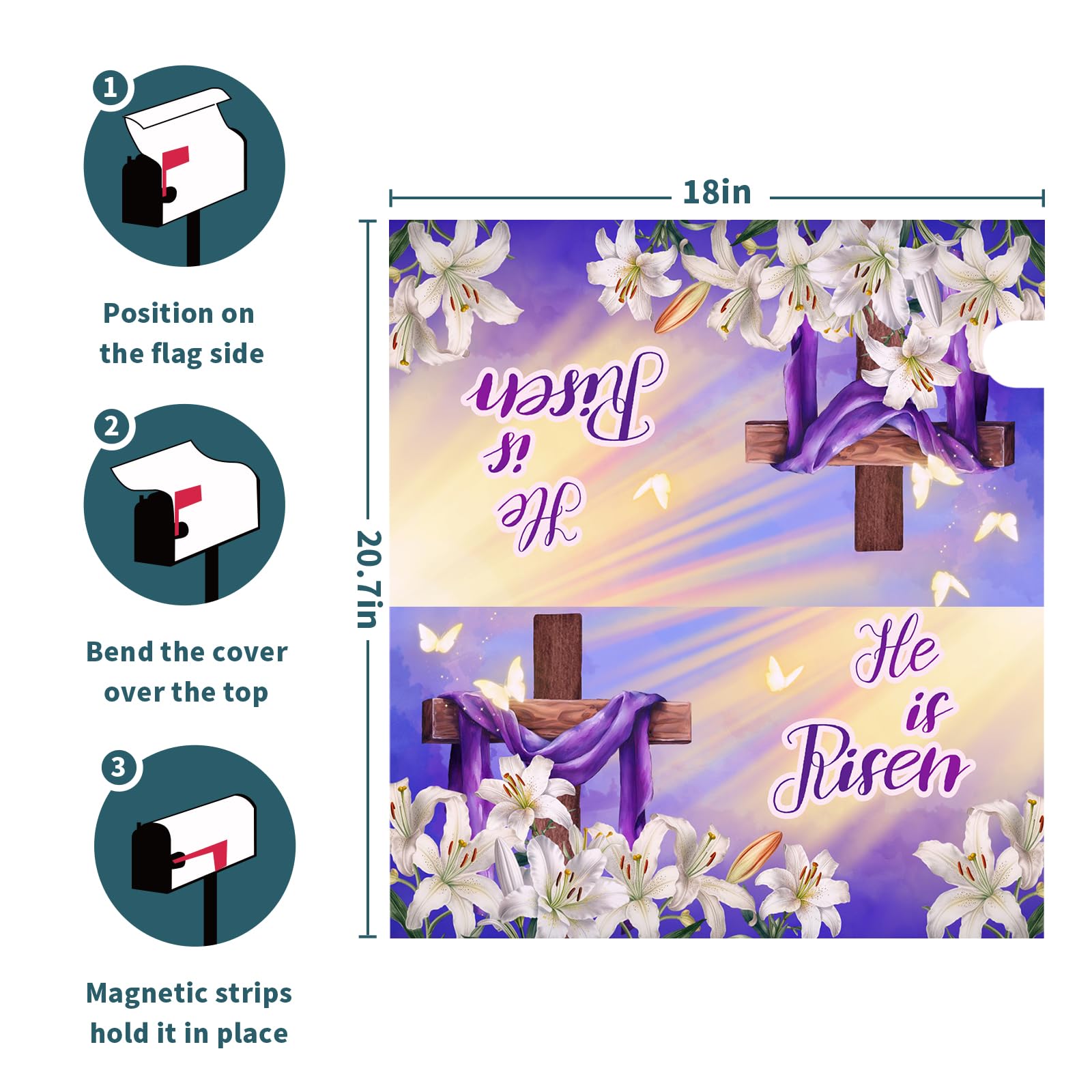 Granbey High-definition print Easter mailbox cover with vivid colors