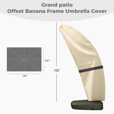 Zipper and adjustable hem of Grand Patio cover ensure secure, easy removal.