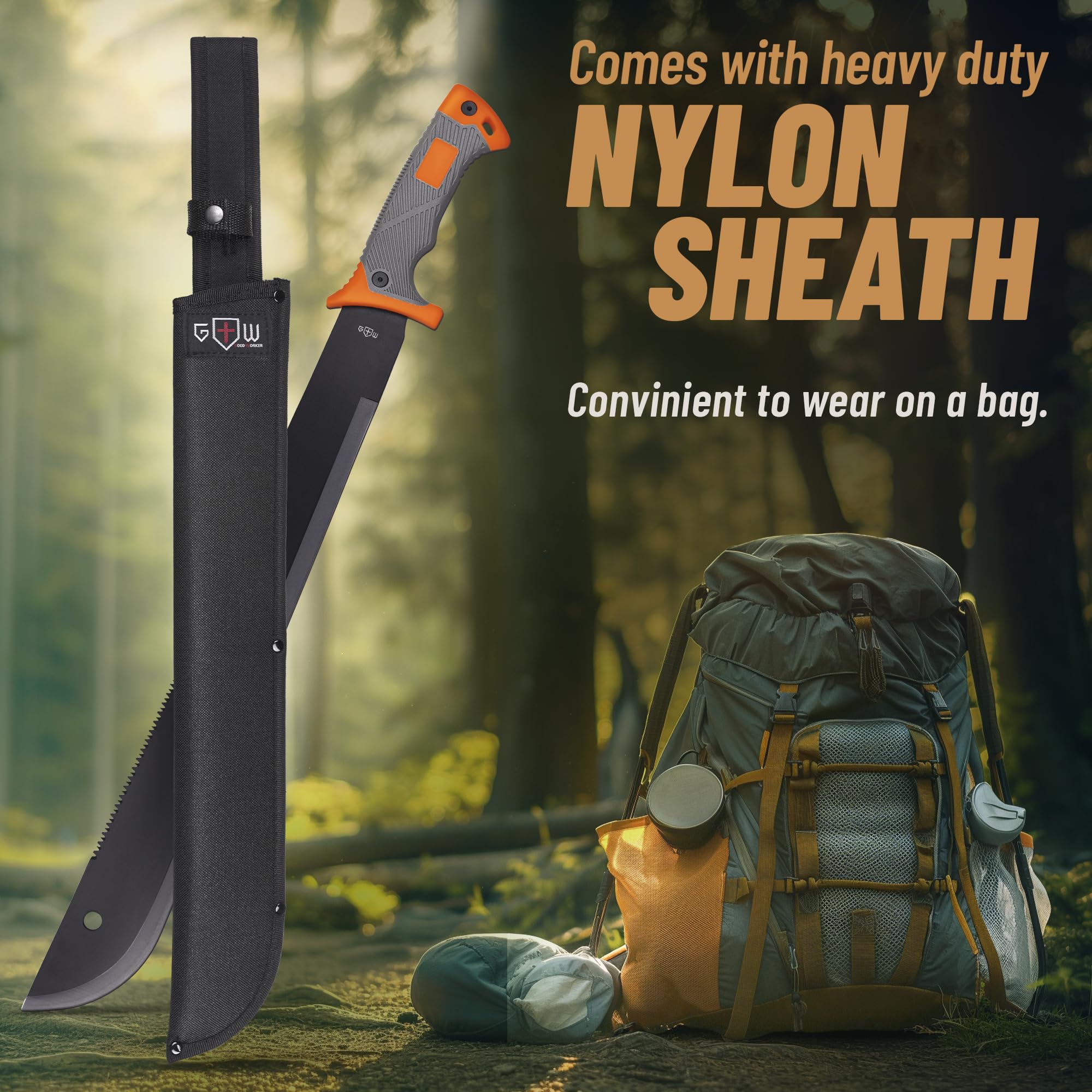 Grand Way bushcraft hunting gardening: versatile machete for camp tasks.