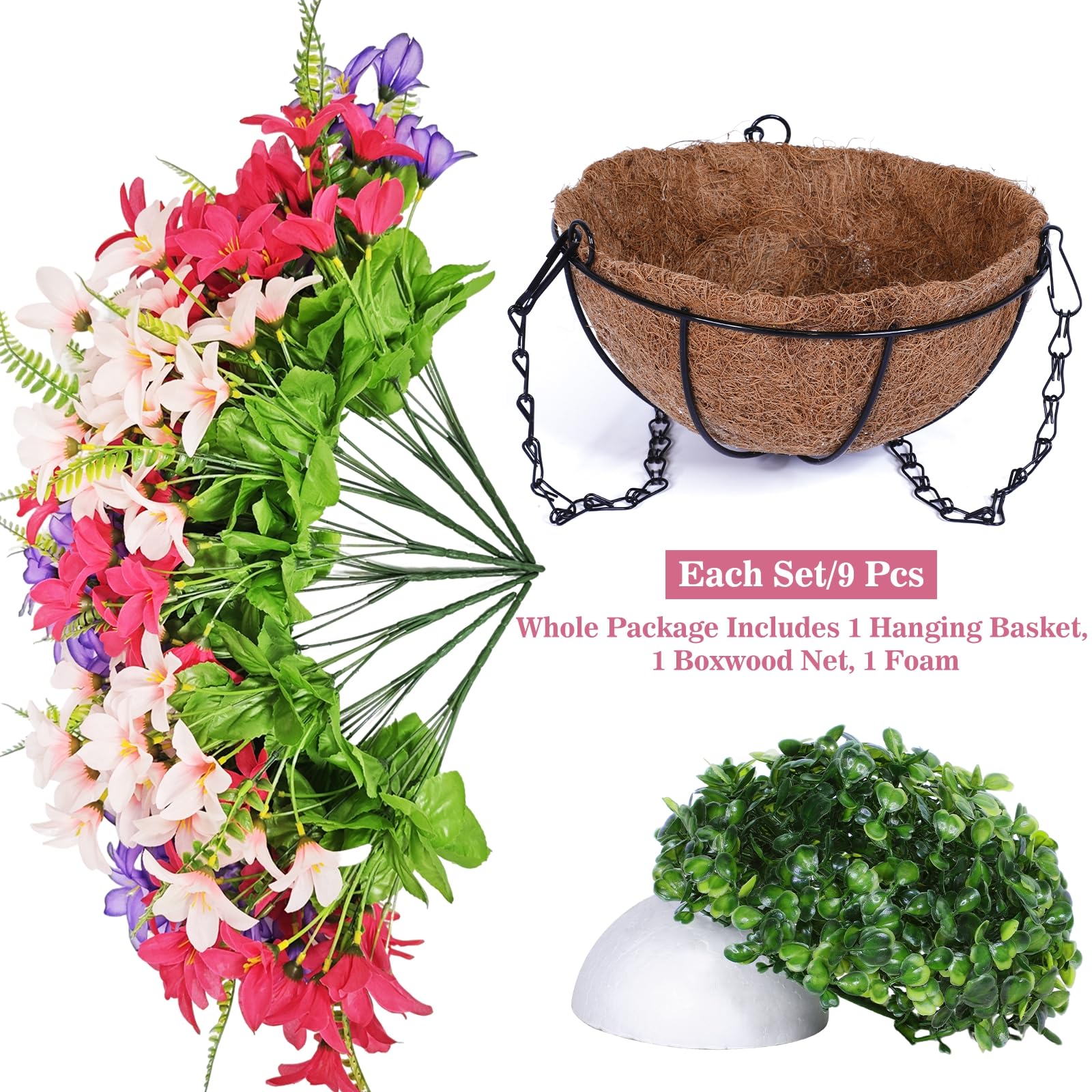 Grandeal hanging planter with coconut liner adds rustic charm and easy setup