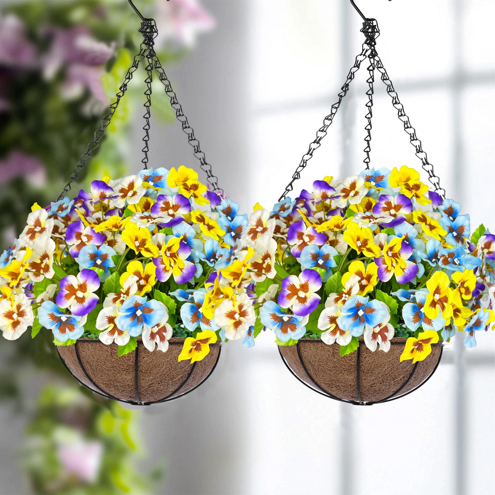 Basket cap grass net and foam base for Grandeal pansies display