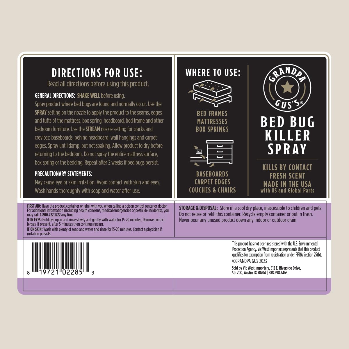 Grandpa Gus's 16 oz bottle provides long-lasting protection in high-traffic areas.