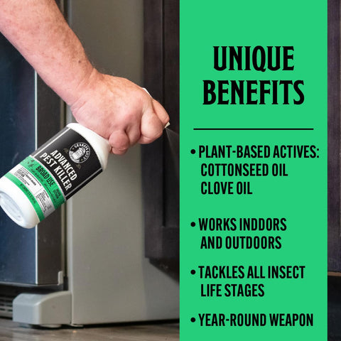 Grandpa Gus's Cottonseed Oil Plant-Based Active emphasizes eco-friendly pest management.
