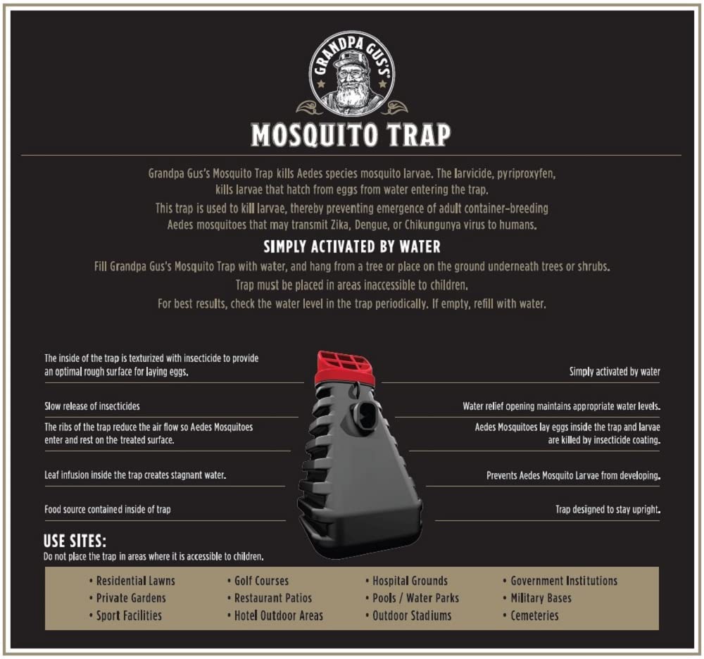 Grandpa Gus’s Mosquito Trap used in a garden for long-term protection.