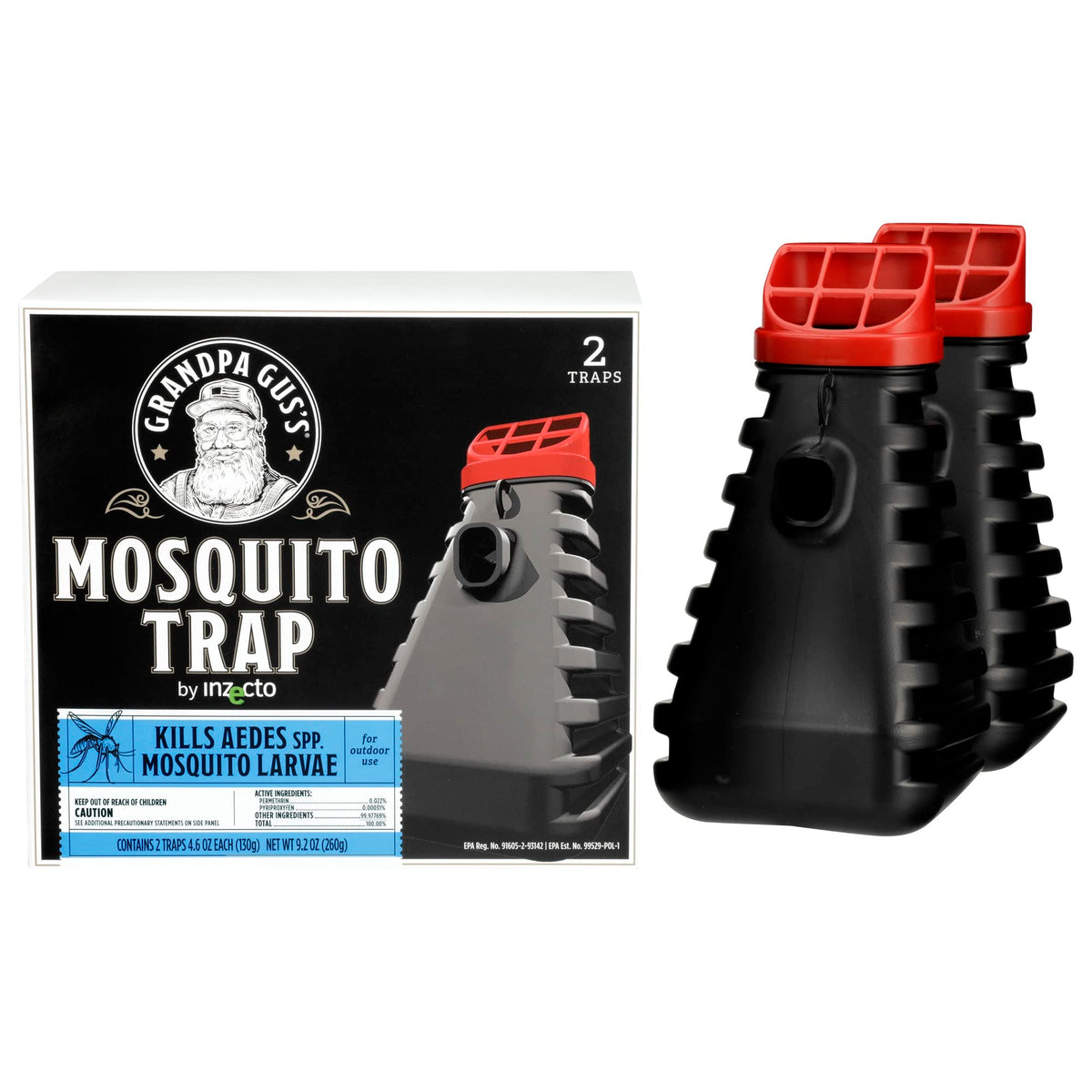 Grandpa Gus’s Mosquito Trap setup—easy water activation for outdoor use.