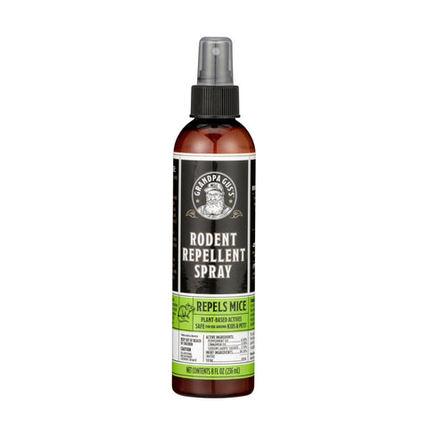 Grandpa Gus's mouse repellent bottle deters mice and rats at home