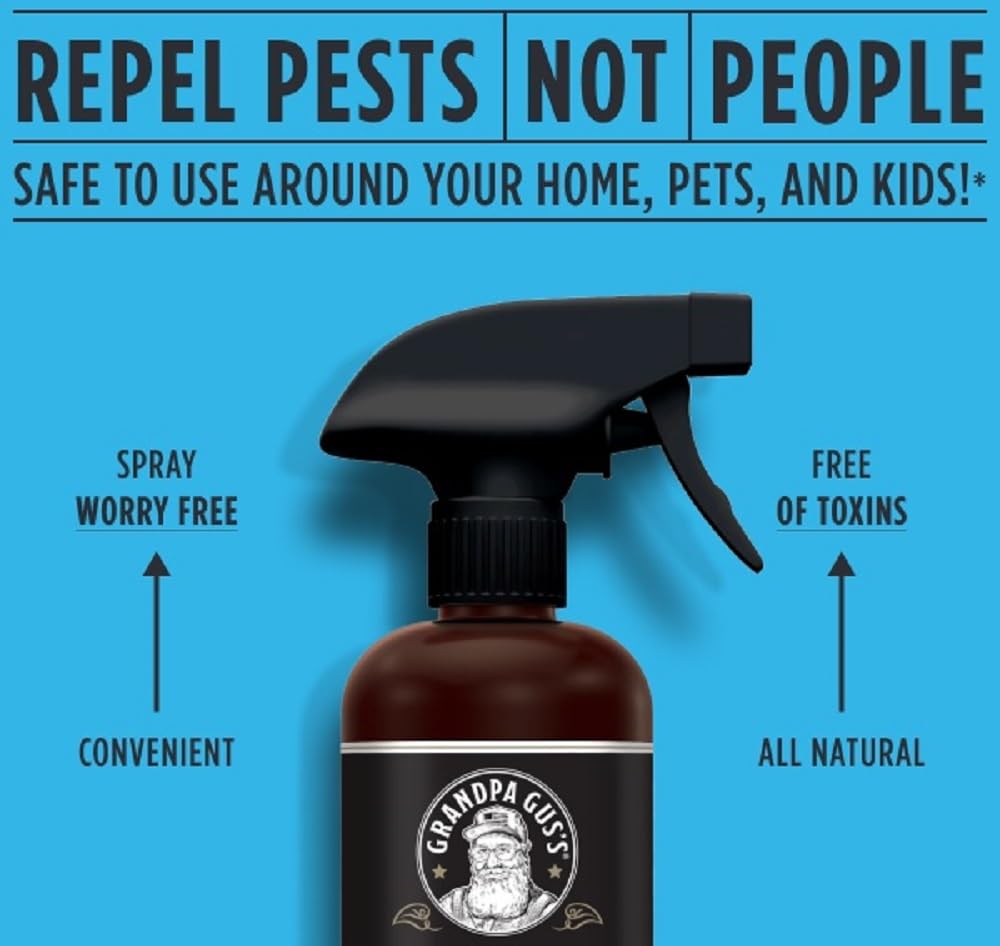 Grandpa Gus's spray works on seams for thorough coverage.