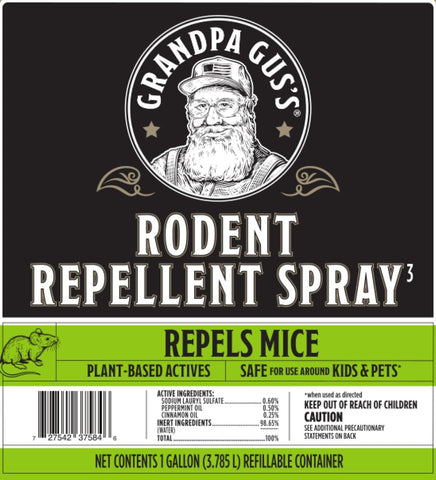 Grandpa Gus's rodent repellent spray for RVs and cars protects storage.
