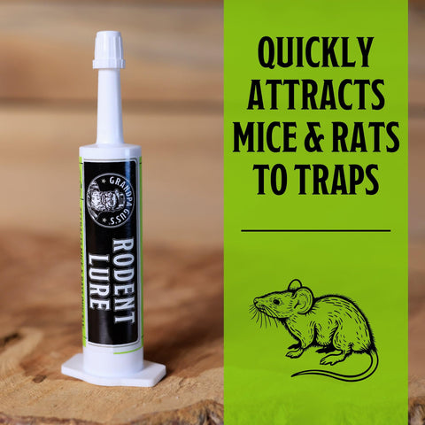 Grandpa Gus's syringe-application demonstrates precise trap baiting.