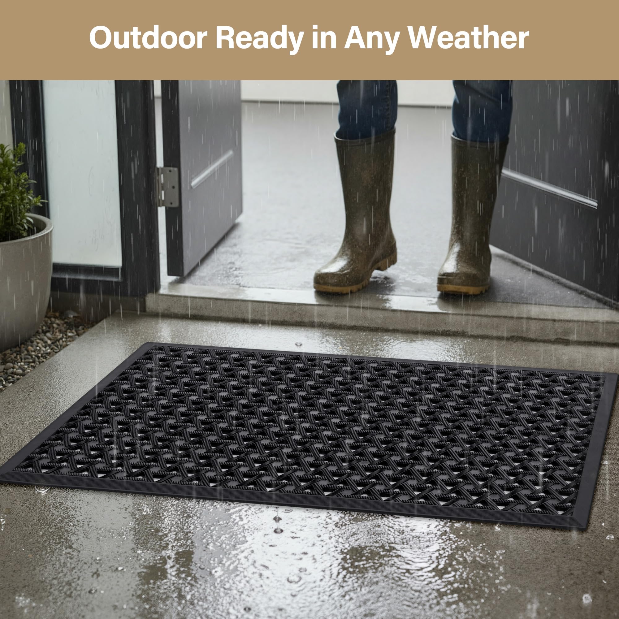GRANNY SAYS front door mat sized 24x36 for ample coverage.