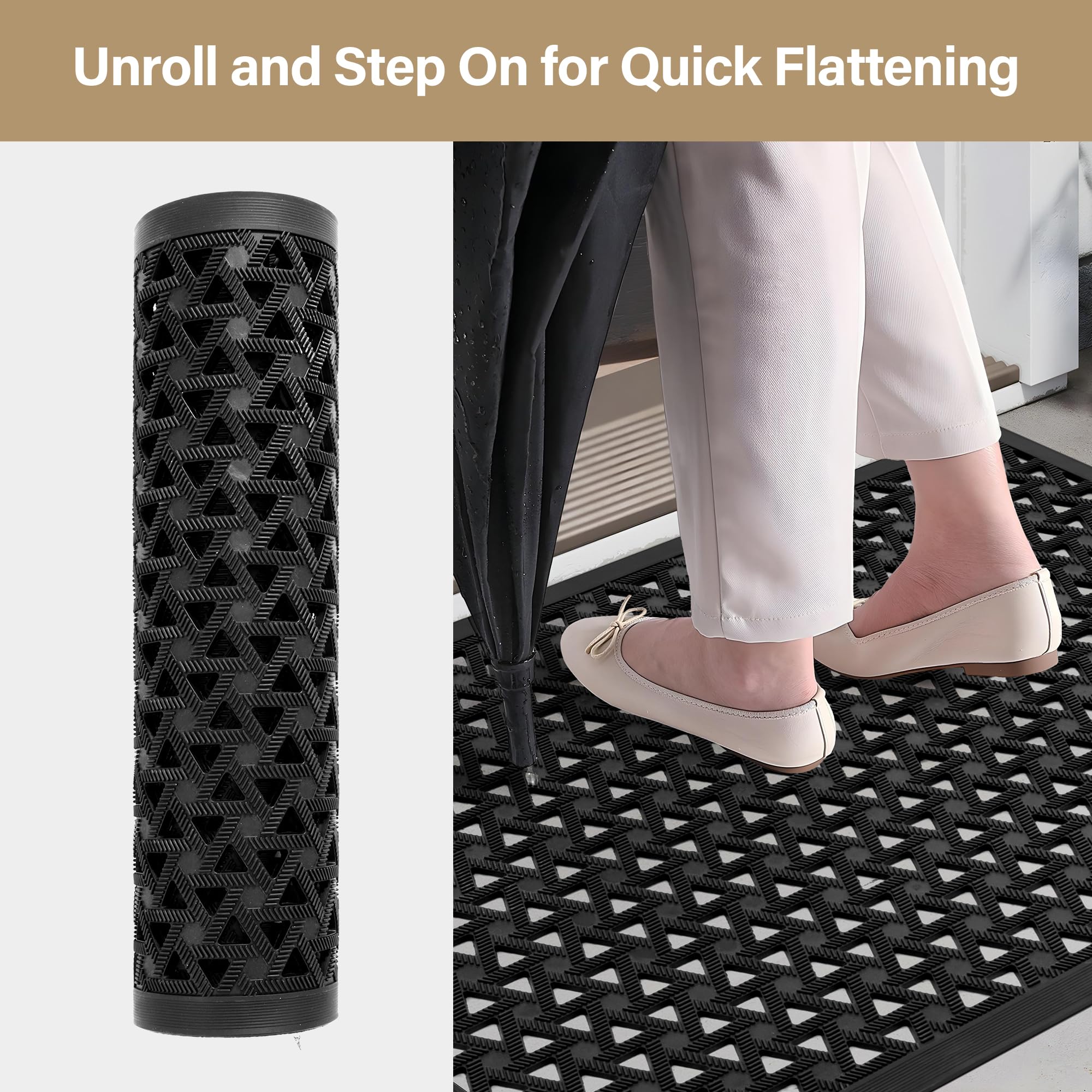 GRANNY SAYS front door mat in black color for versatile entryways.