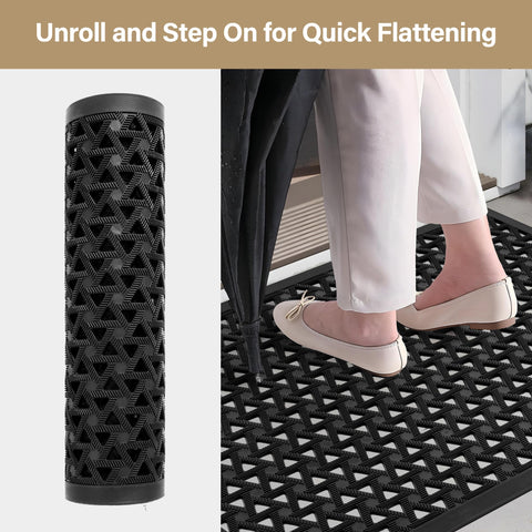 GRANNY SAYS front door mat in black color for versatile entryways.