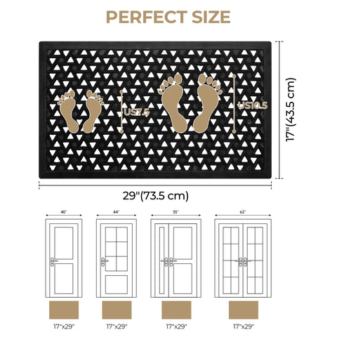 GRANNY SAYS front door mat non-slip backing keeps it in place in high-traffic areas.