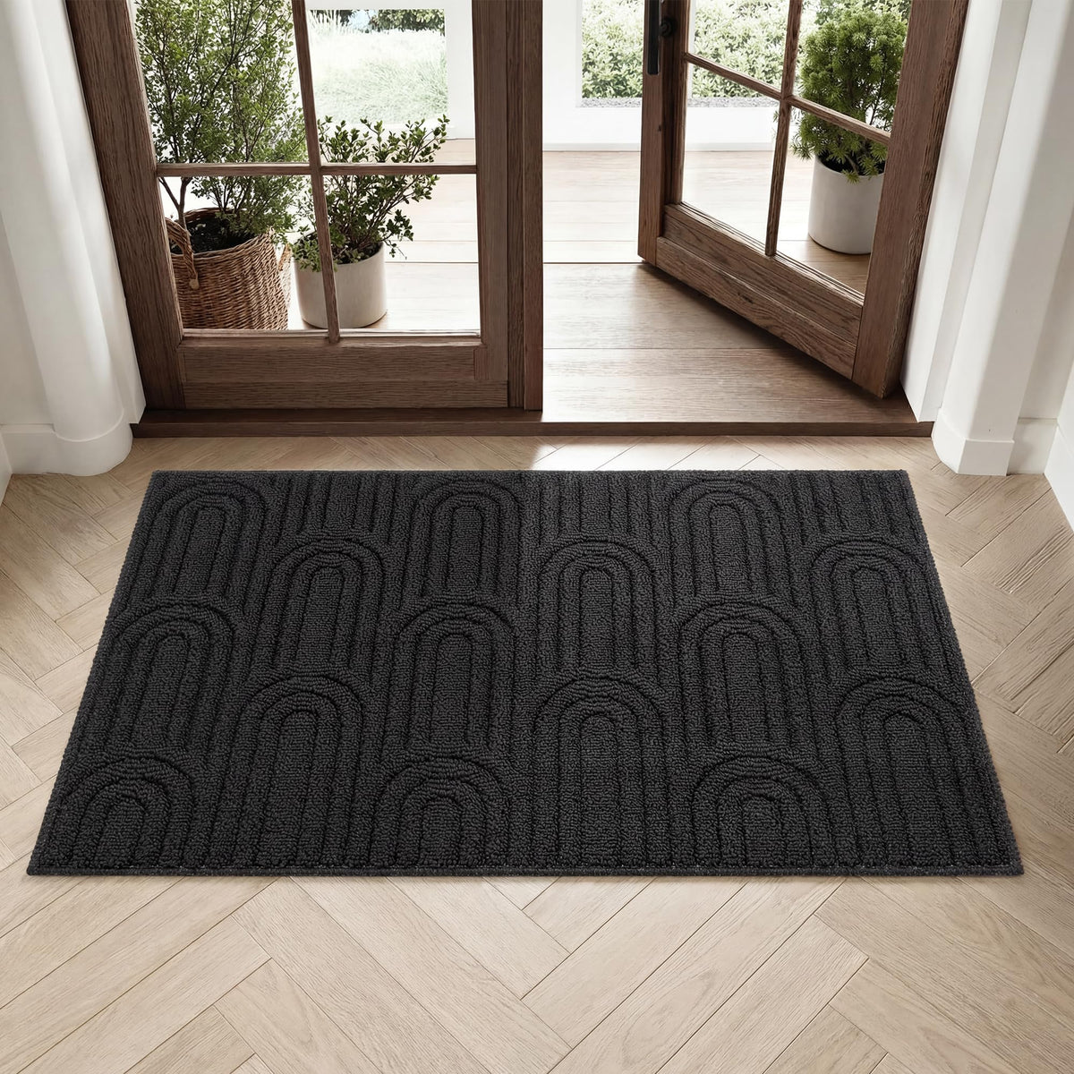 GRANNY SAYS indoor doormat at front door traps dirt and moisture
