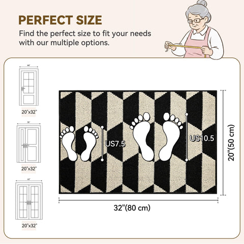 GRANNY SAYS indoor doormat with non-slip backing stays put on slick floors.