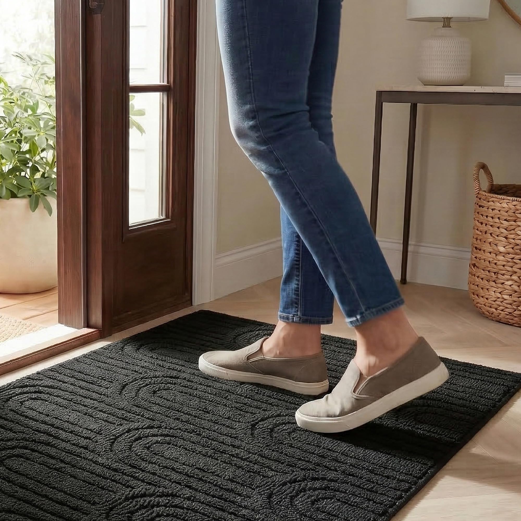 GRANNY SAYS low-profile entryway mat clears door path smoothly