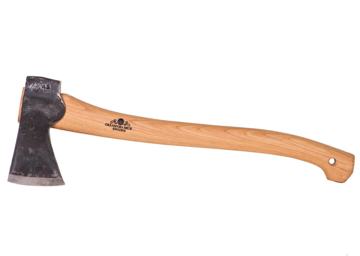 Gränsfors Bruks Small Forest Axe 19-inch handle for precise cutting.