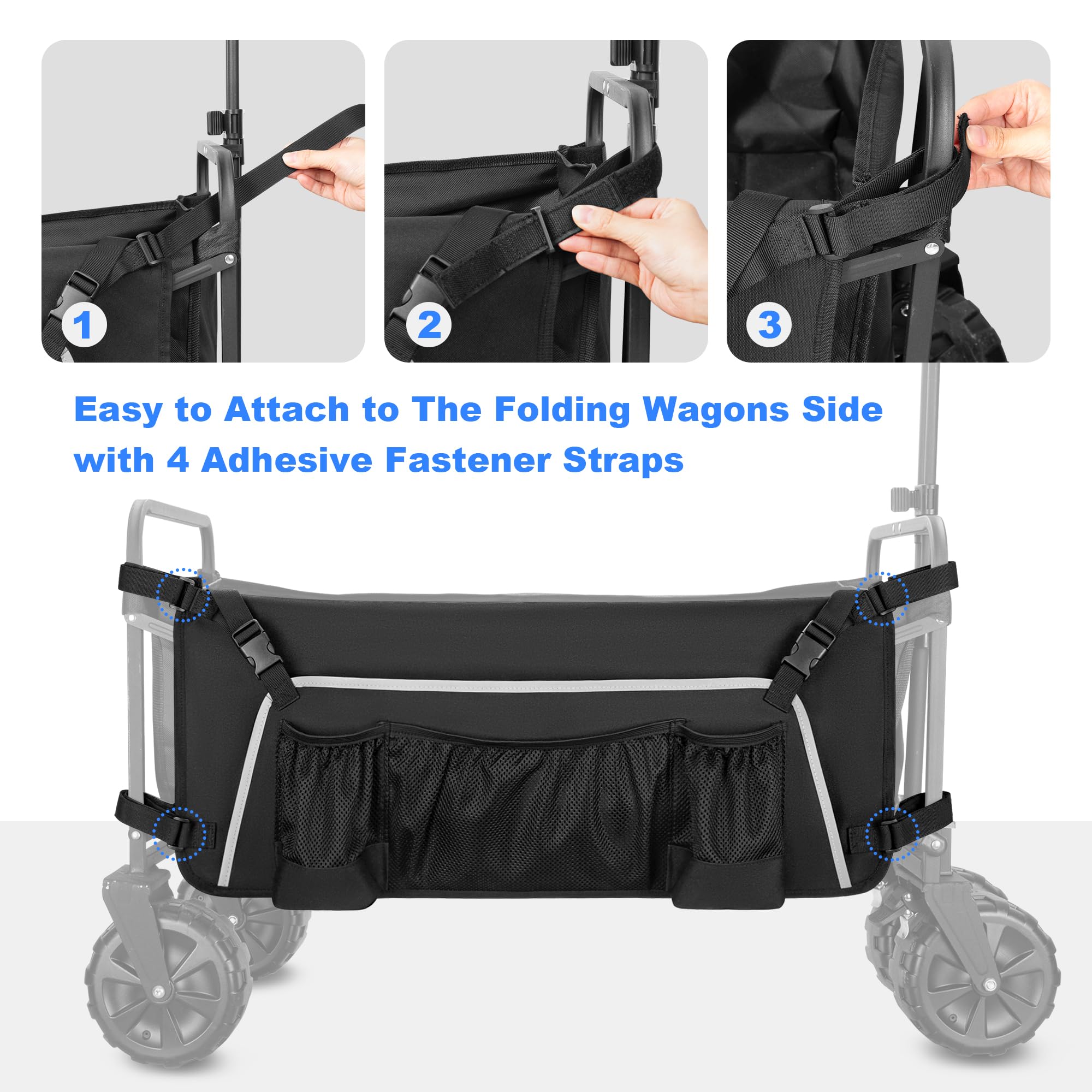 GRAOSO side bag with easy-installation straps attaches securely to your wagon.