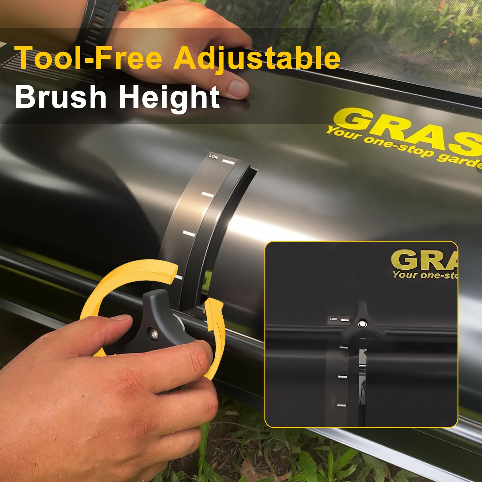 Grass One 10.5-inch PP brushes deliver durable bristles for consistent pickup.
