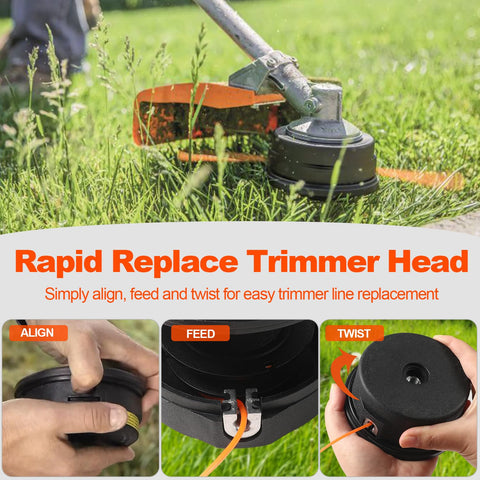 Grasscape 10 mm bolt adapter with pre loaded line for immediate use.