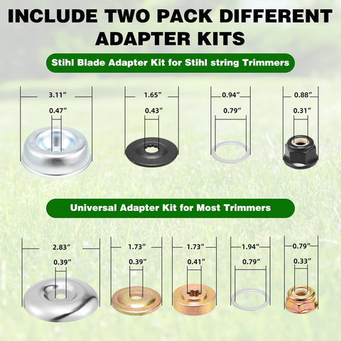 Grasscape adapter kit contents for easy installation