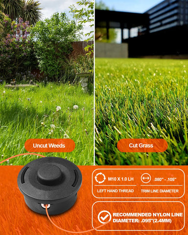 Grasscape Stihl-compatible head suitable for brushcutters and weed eaters.