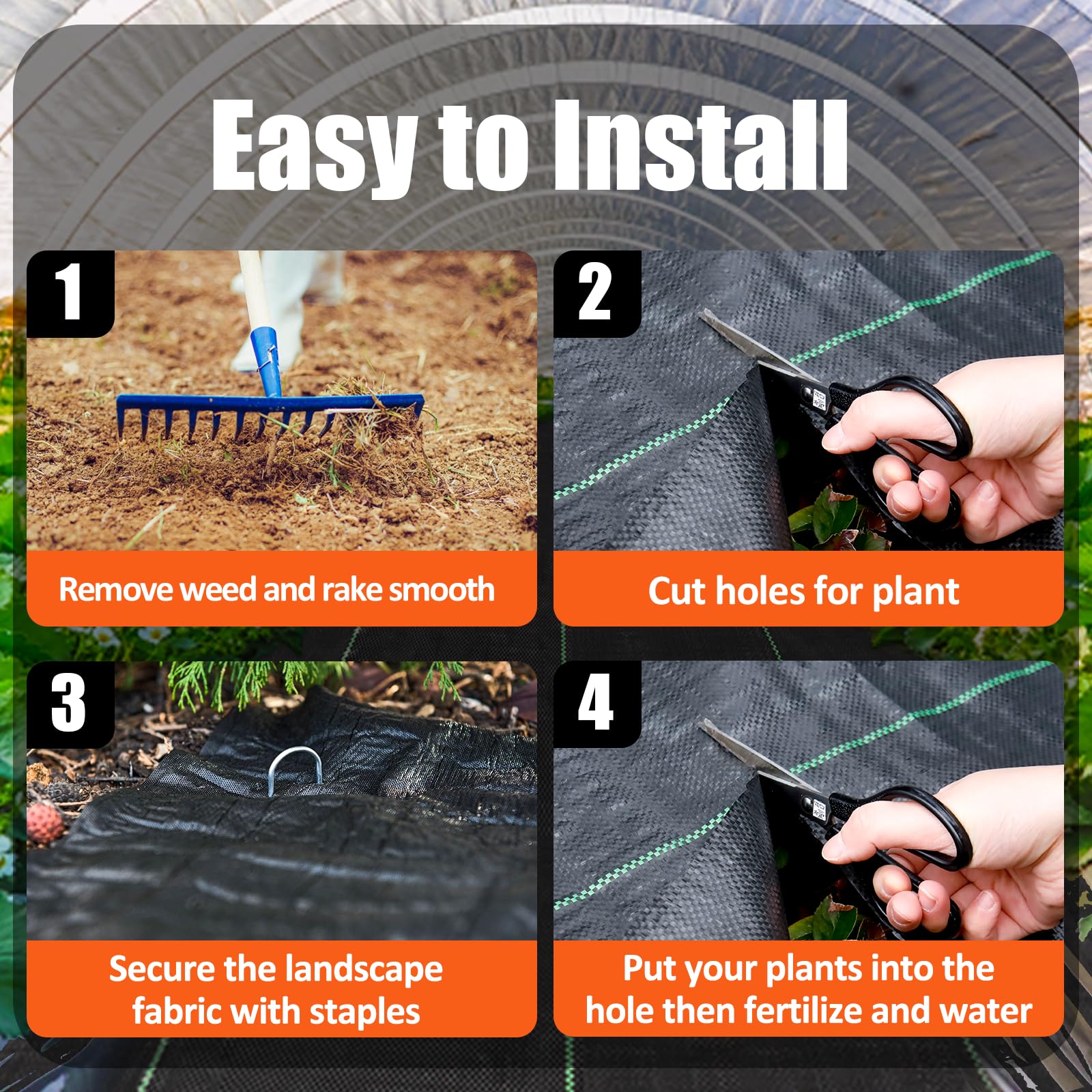 GRASSCLUB durable barrier fabric resists aging for long-lasting weed control