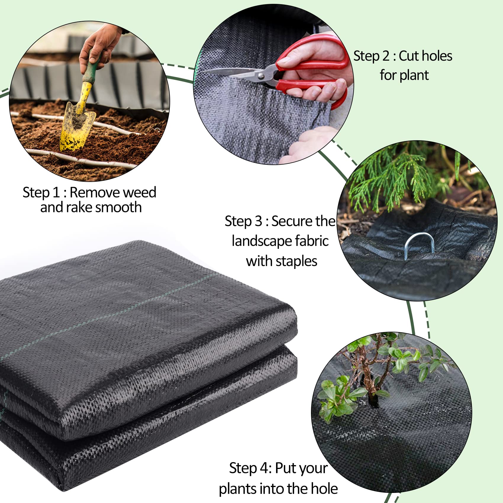 GRASSCLUB patio lawn fabric creates neat, weed-free spaces