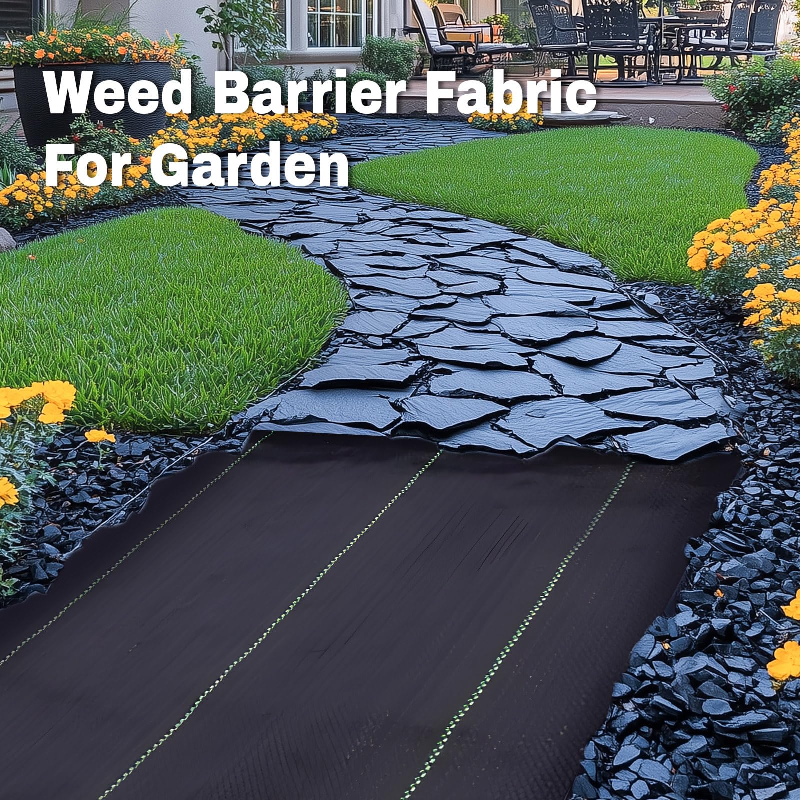GRASSCLUB vegetable patch weed barrier simplifies weed control and maintenance