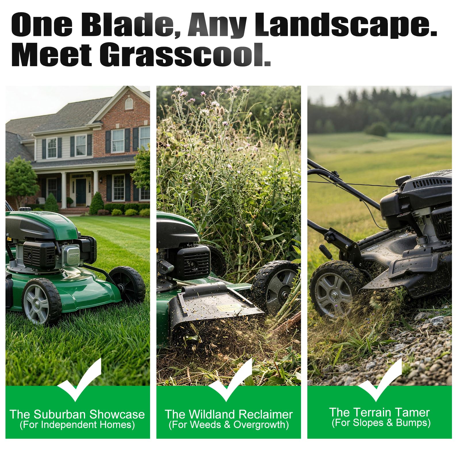 Grasscool 138971 7/8in lift supports efficient cutting and even mowing.