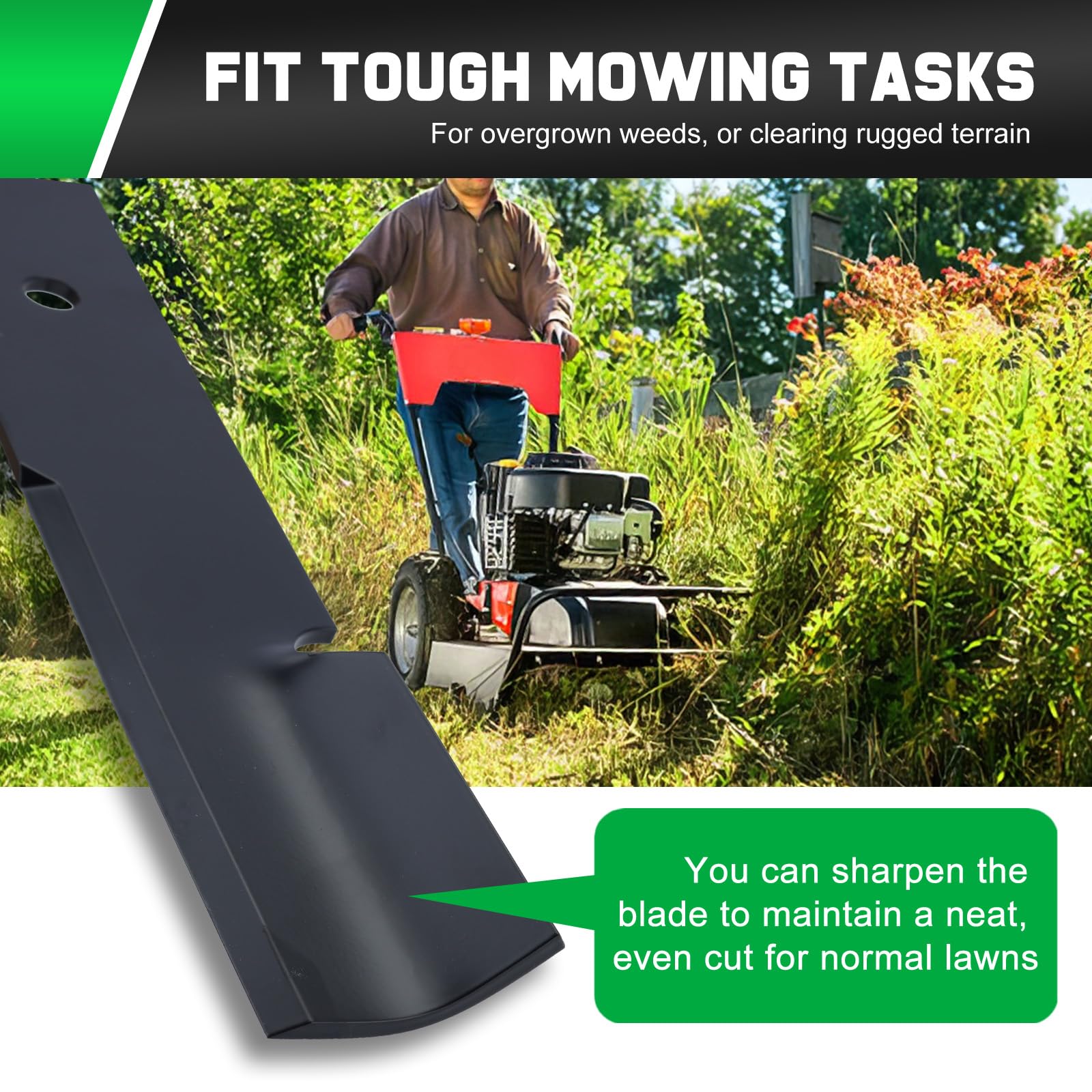 Grasscool 2-in-1 blade for bagging and side discharge in action.